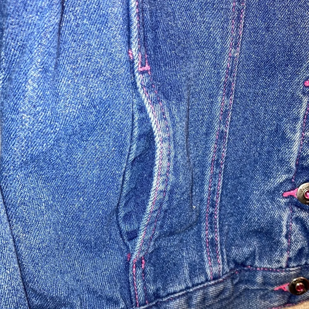 Vintage Girl’s Y2K Barbie denim jean jacket Embroidered Rhinestones 10-12 New